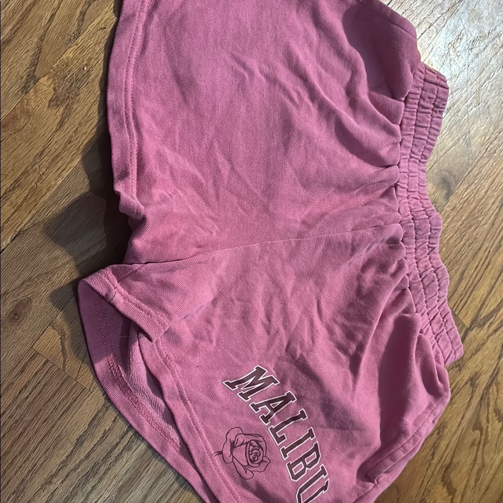 Malibu Pink Athletic Shorts with Elastic Waistband